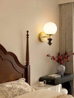 Elodie Globe Wall Sconce — Modern Brass & Glass Wall Light for Bedroom, Living Room