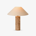 Alba Stone Table Lamp – Marble Base with Fabric Shade for Modern Interiors