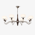 Nimira Modern Wood & Glass Chandelier – 8-Light Sculptural Pendant