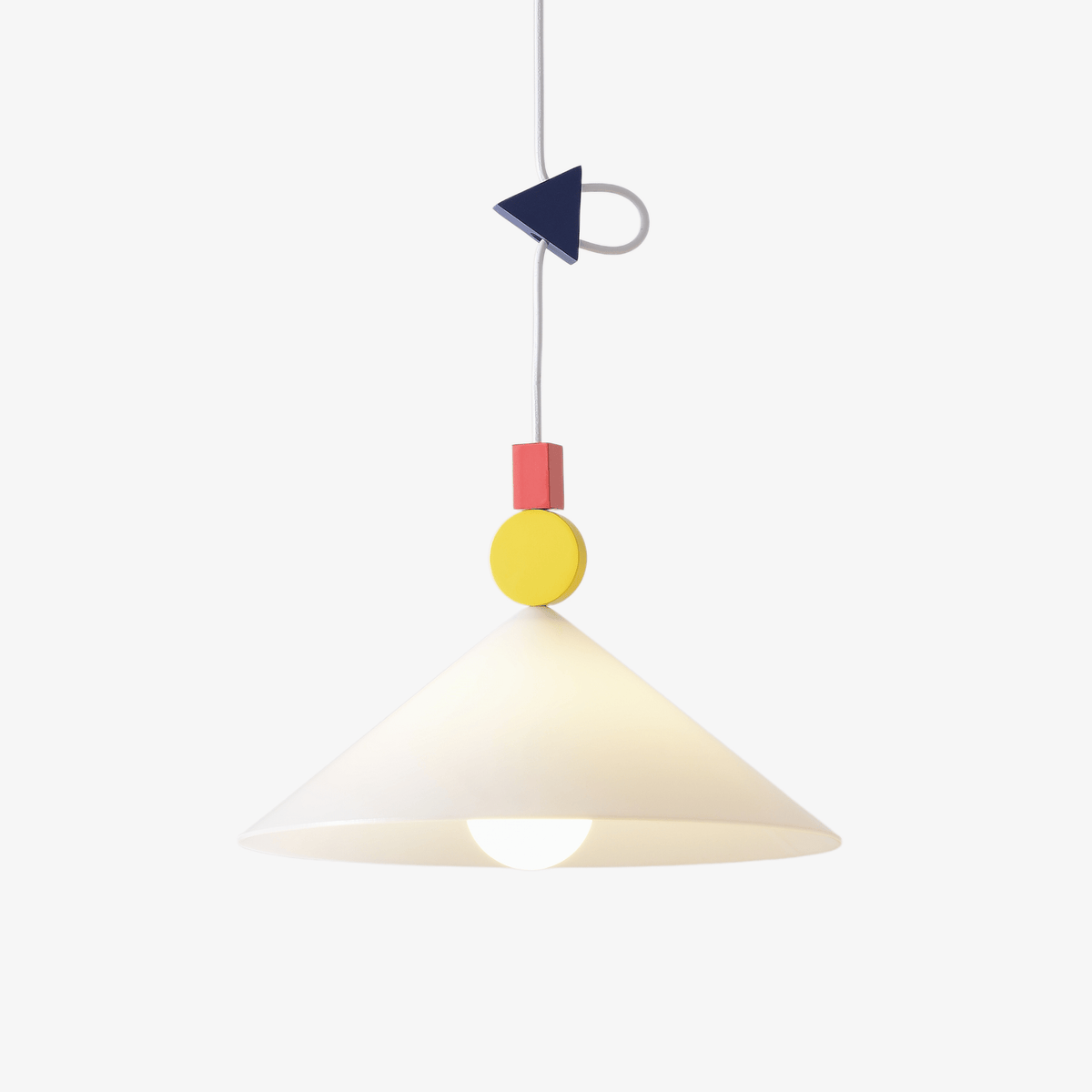 Whimsical Memphis-Style Pendant Light with Geometric Shades