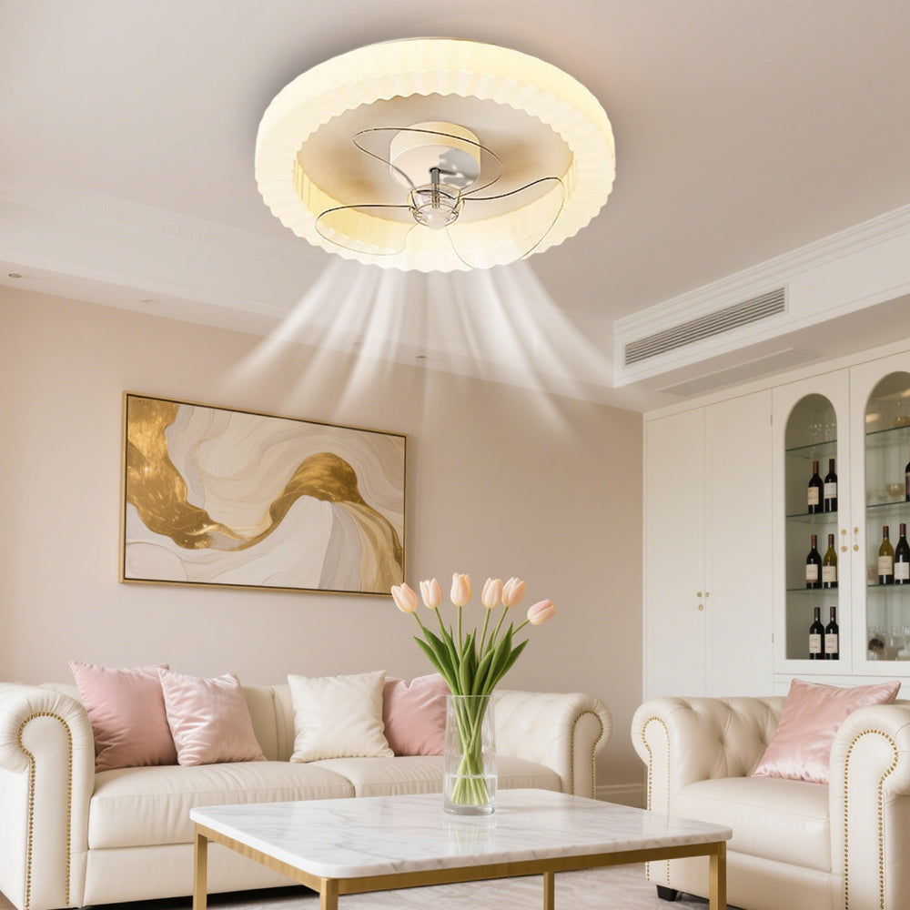 White Round Design Ceiling Fan With Led Lights