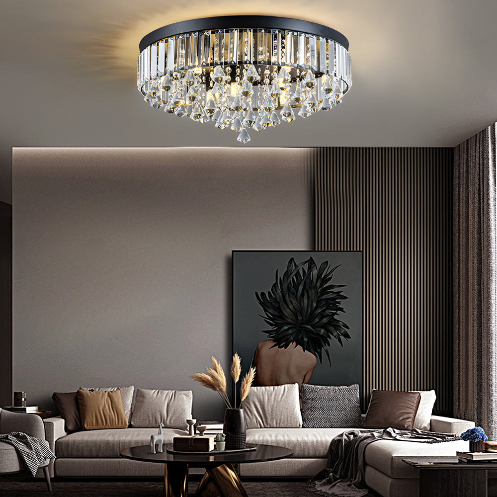 19 Round Crystal Pendants Led Ceiling Lights Fixture Ceiling Lamp