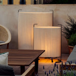 42 Inch Modern Japanese Style Fabric Outdoor Floor Lamp