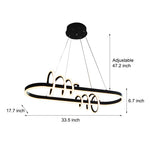 Led Dimmable Spiral Lines Dining Room Chandelier Hanging Lighting
