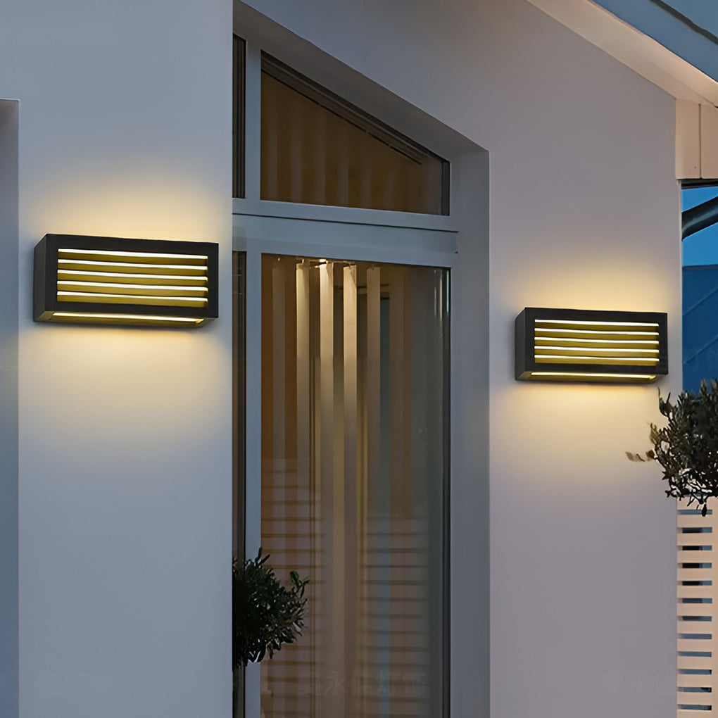 Rectangle Waterproof Led Black Modern Outdoor Wall Sconces Lighting