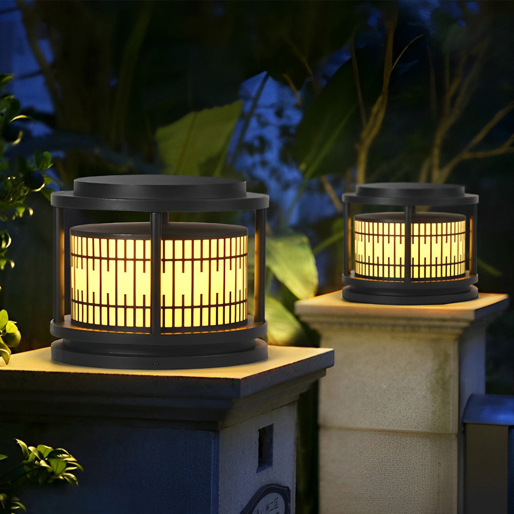 Round Solar Fence Post Lights Ha079569