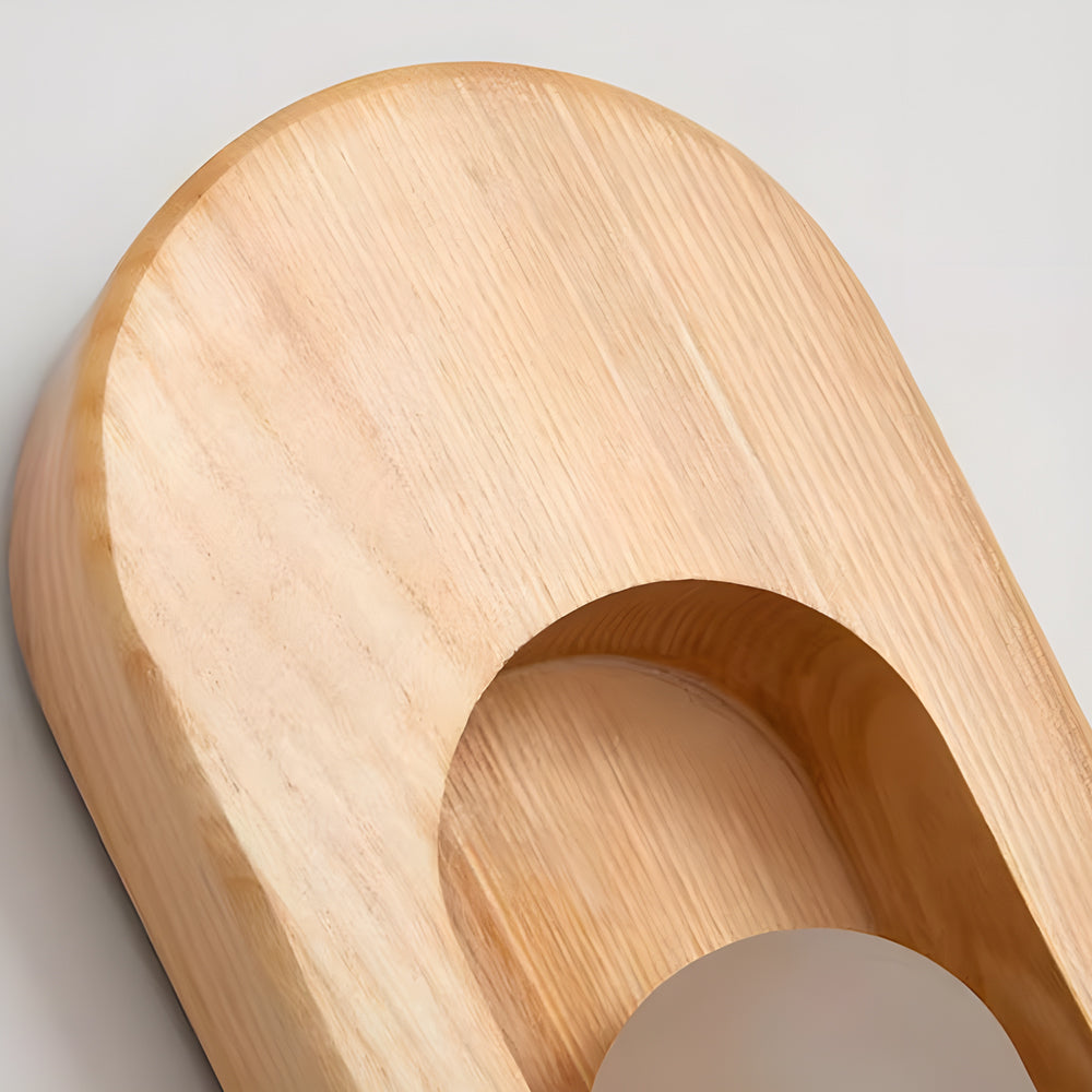 1 Light Wood Oval Wall Sconce Wood Walnut