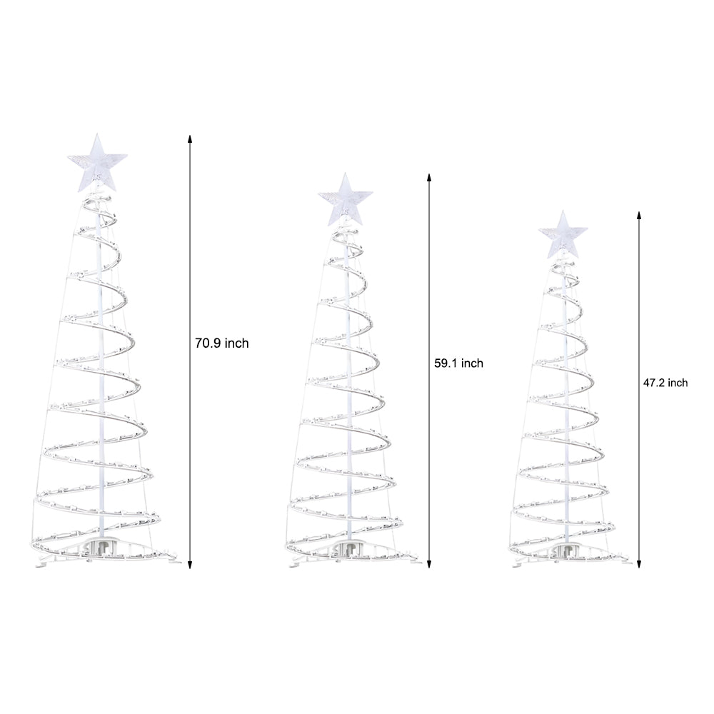 Spiral String Lights Led Artificial Christmas Trees Ornaments Floor Lamp