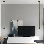 39 37 Modern Vertical Long Metallic Tube Cone Pendant Light