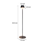 48 8 In Black Touch Dimming Led Rechargeable Floor Lamp