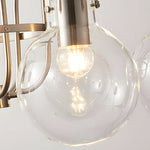 6 Light Glass Globe Shade Indoor Nickel Finish Chandelier