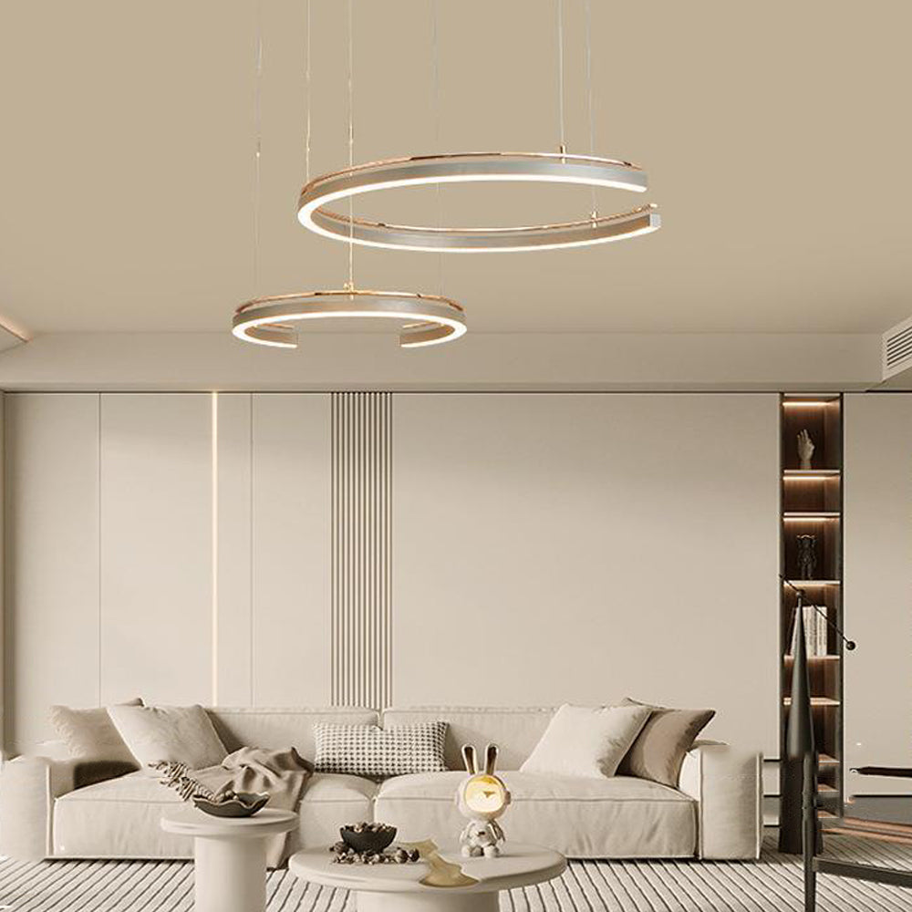 Modern Circular 2 3 Light C Shape Suspension Ceiling Lamp