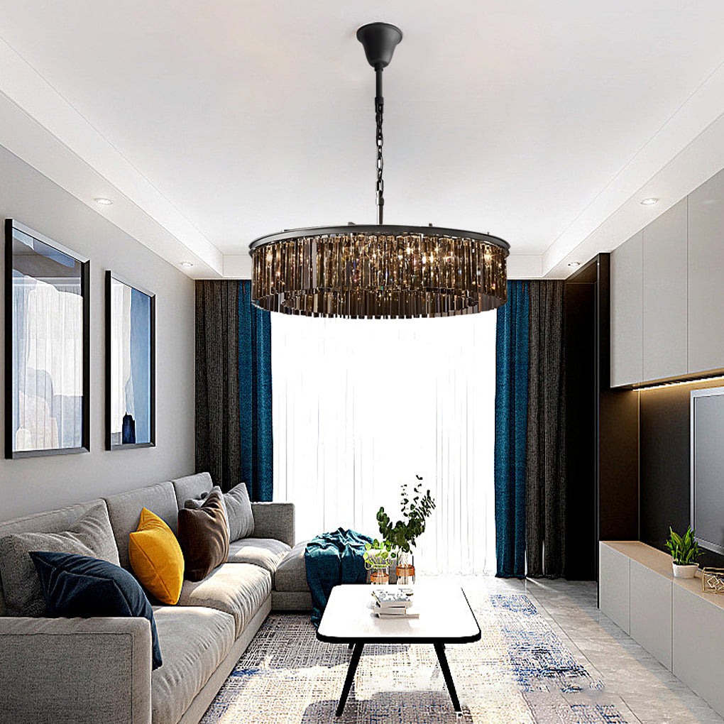 Round Metal Crystal Chandelier Ha084687