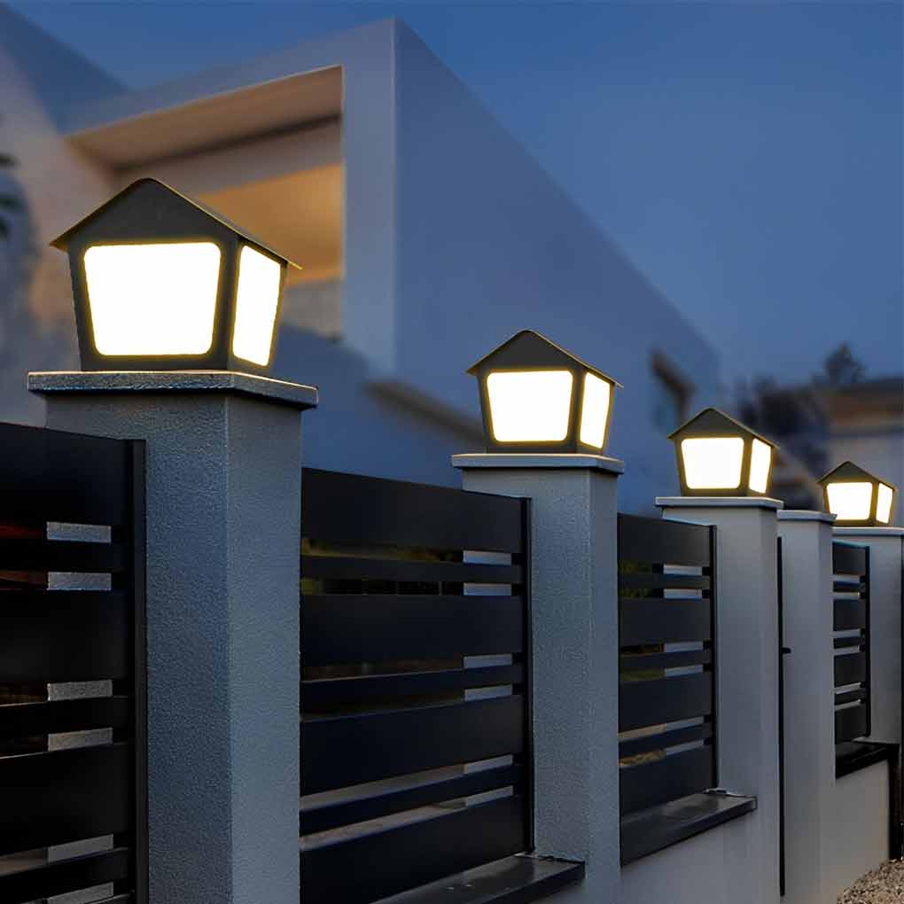 Cottage Shaped Modern Solar Fence Post Lights Li002306