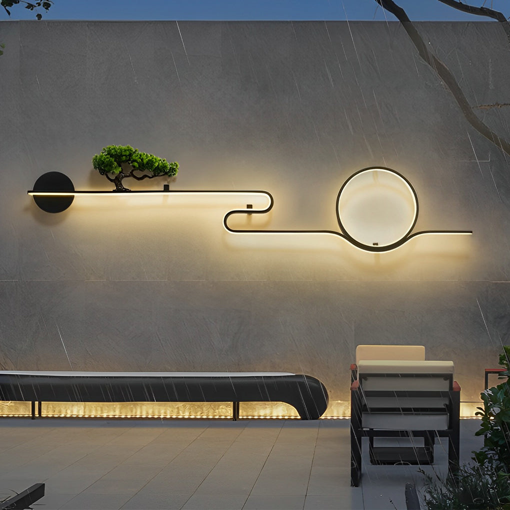 Moon Tree Scenery Outdoor Wall Light Ha085194