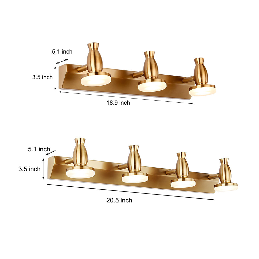 3 4 Lights 180 Adjustable Electroplated Metal Led Vanity Light