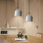 Cement Cylinder Pendant Light 1 Light Concrete Hanging Light In Gray White Black