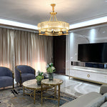 Round Metal Crystal Chandelier Ha098815