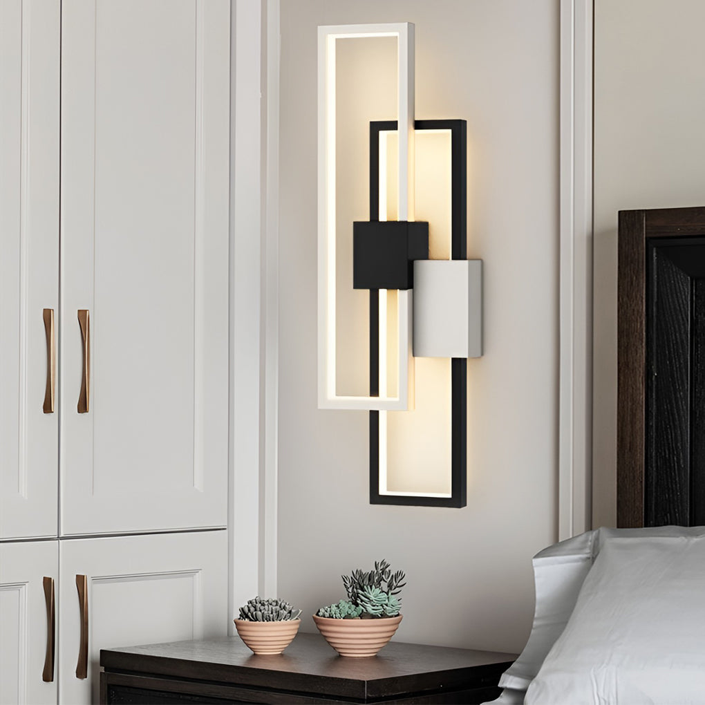 Rectangular Three Color Light Led Nordic Wall Light Fixture Wall Lamp