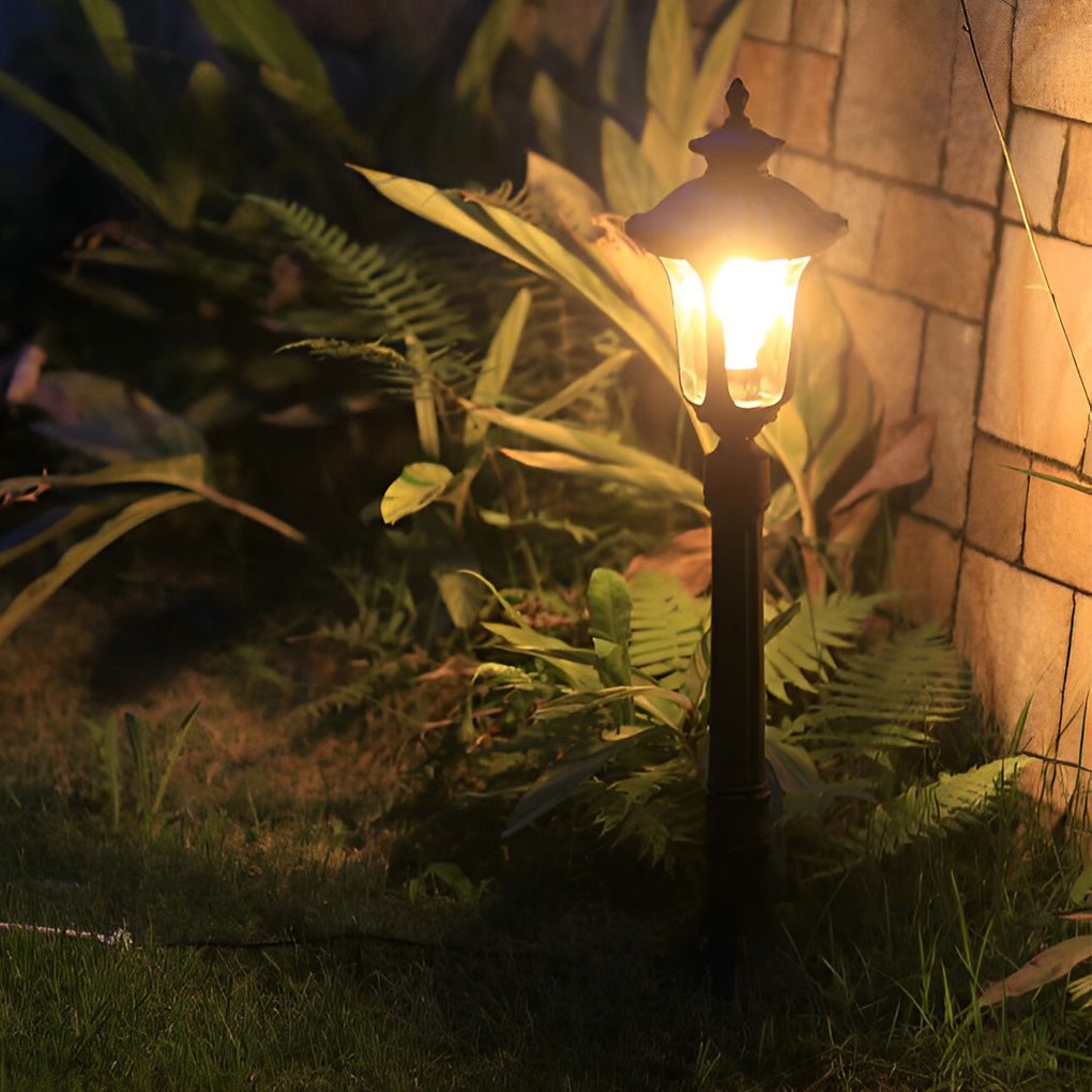 Classic Black LED Outdoor Post Light with Water Glass Lens