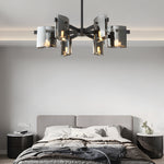 6 8 Light Dimmable Metallic Electroplated Glass Chandelier Lighting