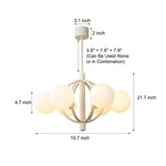 19 68 In Midcentury 6 Light Beige Glass Sphere Chandelier
