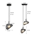 Curved Striped Glass Led 3 Step Dimming Smoke Gray Nordic Hanging Lights Li002763