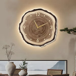 Rustic Round Wood Slice Clock With Remote Control And Led Lights Us Plug