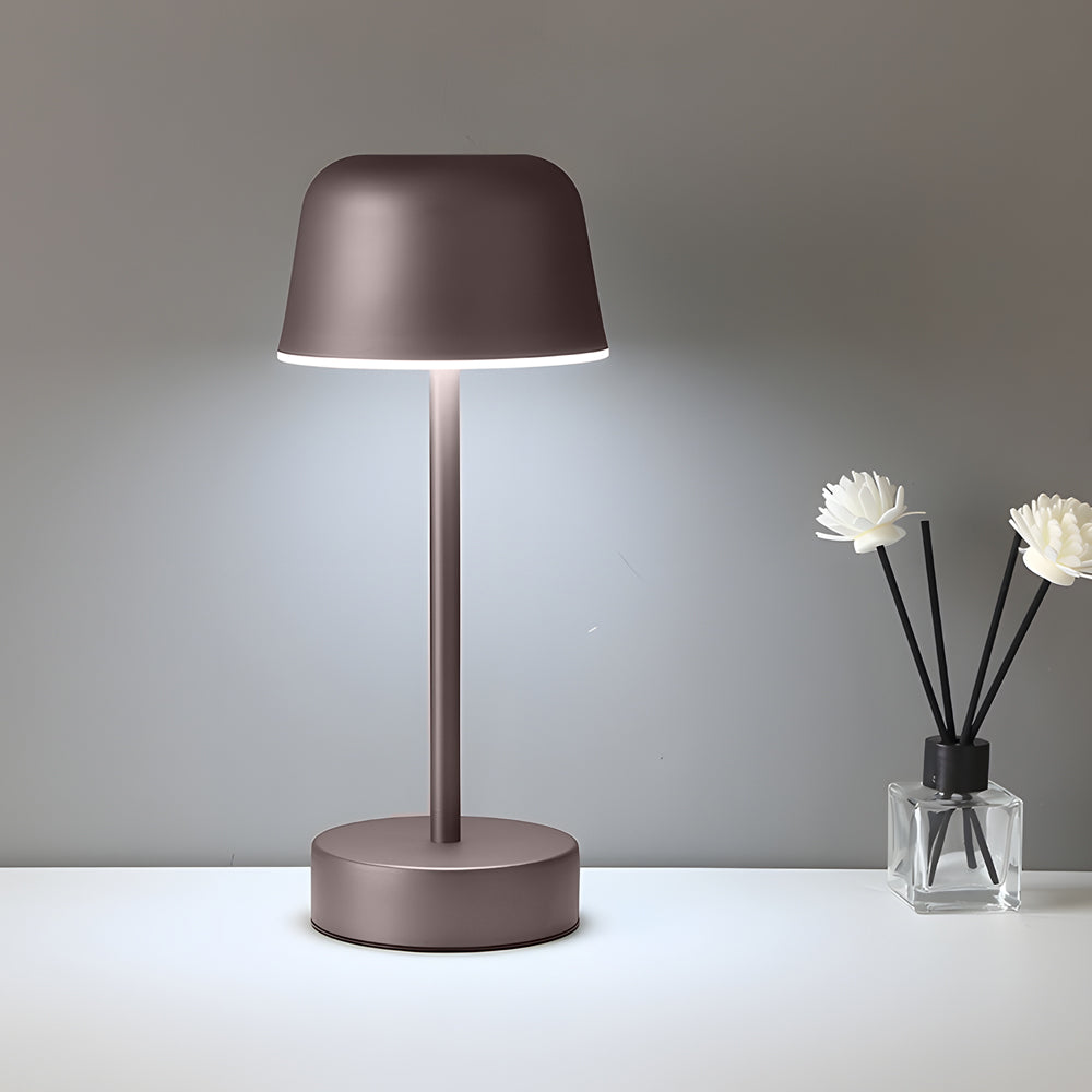 Tunable Metal Finish Table Lamp In Hat Style