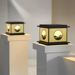 Retro Mountain Scenery Solar Pillar Lamp Ha080741