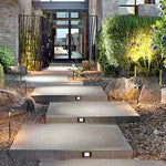 Recessed LED Step Light in Black Aluminum for Modern Architecture