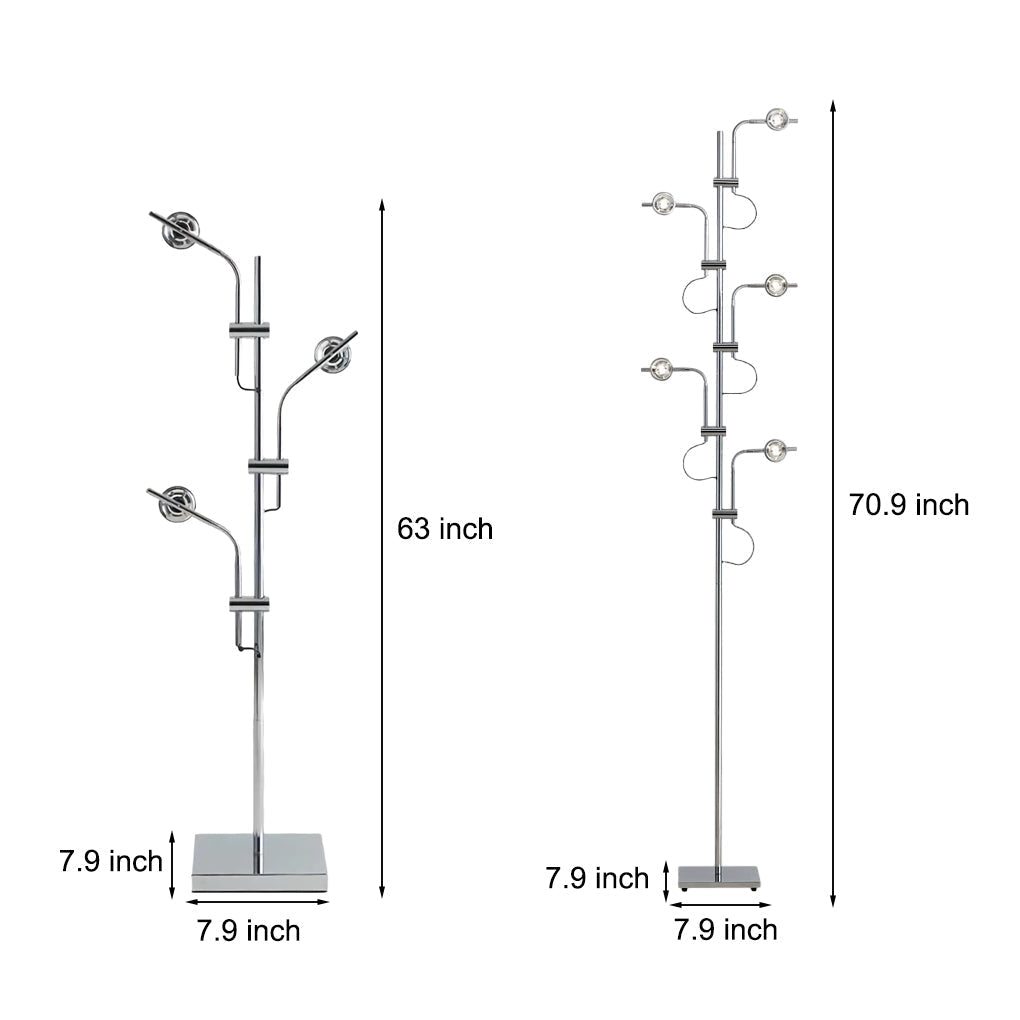 Industrial Multi Angle Task Lighting Chrome Floor Lamp