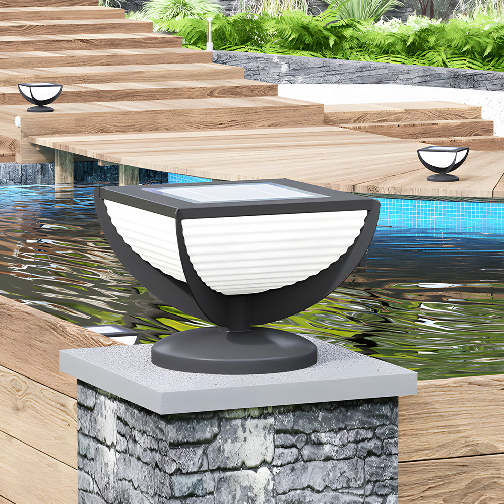 Square Metal Solar Garden Light Led Outdoor Light Post Waterproof Fence Column Head Lamp Pillar Light
