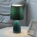 12 Inch Pleated Shade Glass Dimmable Table Lamp