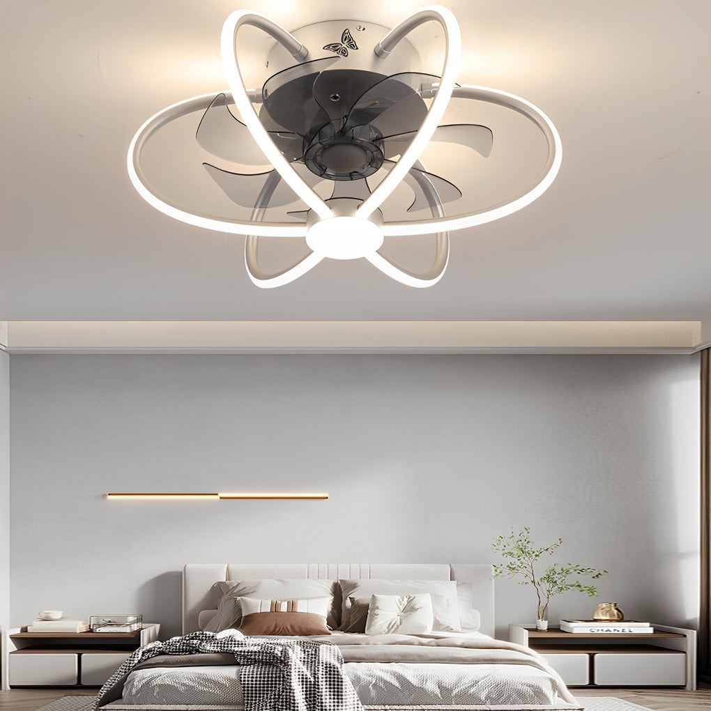 Flower Bladeless Ceiling Fans With Remote Ha082877