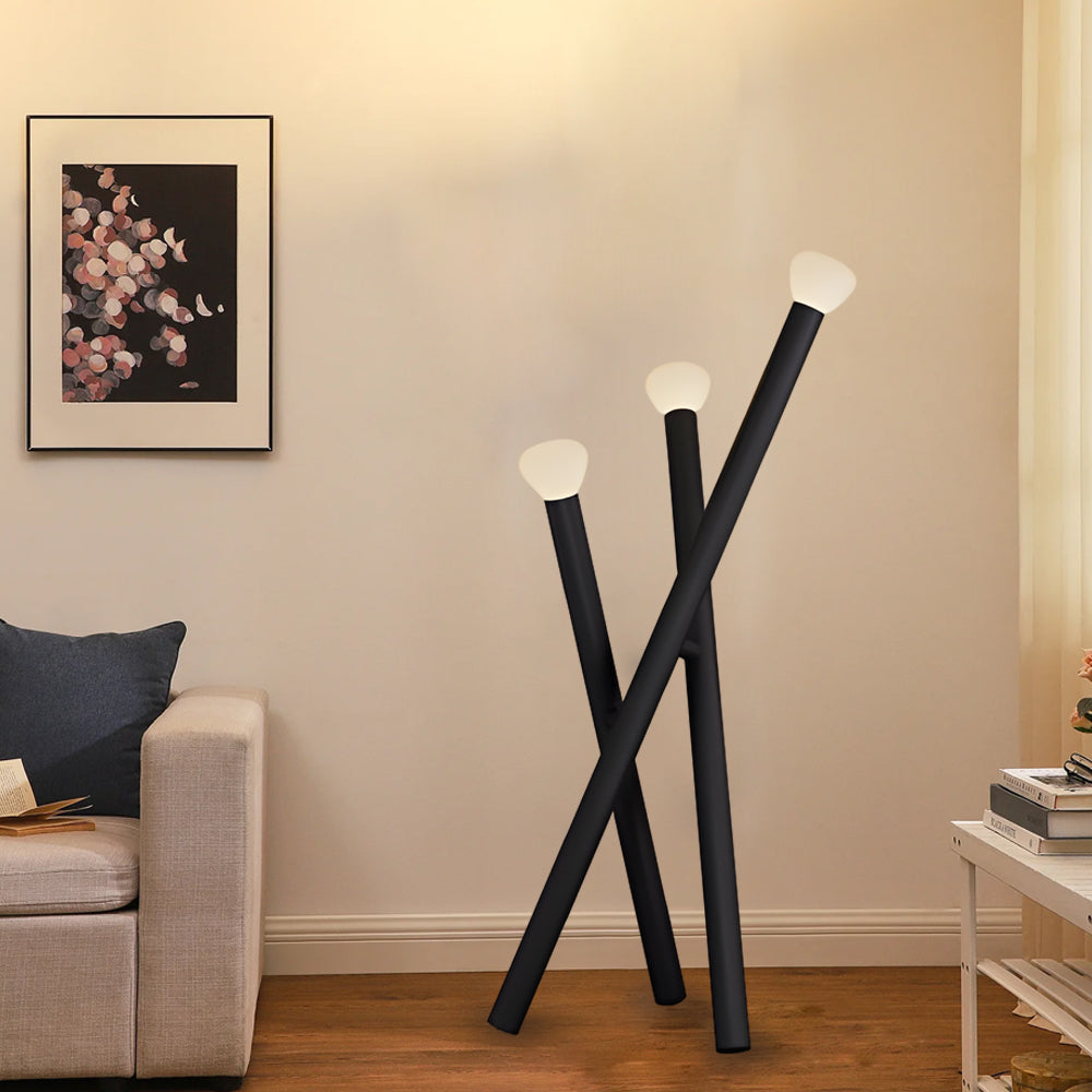 3 Light Minimalist Modern Stick Floor Lamp