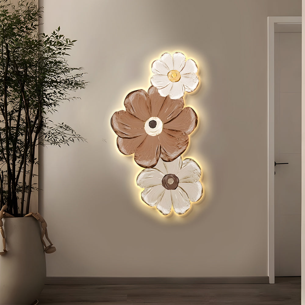 Ins Flowers Plant Luminous Led Lighting Usb Decorative Painting Wall Decor
