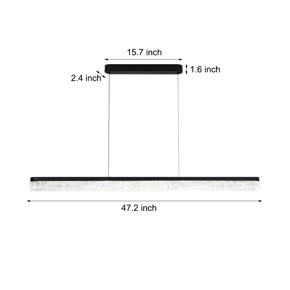 1 Light 47 24 In Island Light Dimmable Black Linear Pendant Light