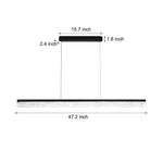 1 Light 47 24 In Island Light Dimmable Black Linear Pendant Light