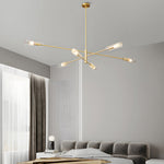 Industrial Sputnik Chandelier Copper Linear Pendant Lights 6 8 Light