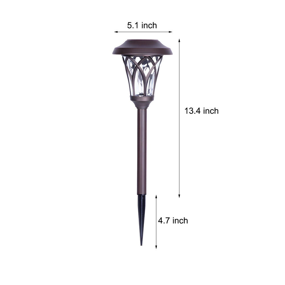 Waterproof Metal Glass Led Retro Modern Solar Powered Lawn Lights