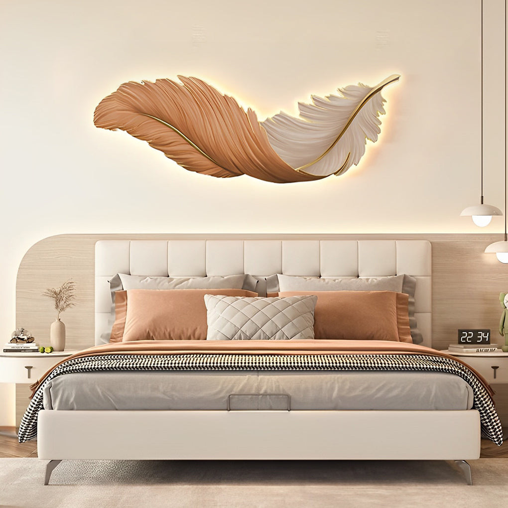 Feather Wall Lamp Art Deco LED Sconce for Modern Interiors