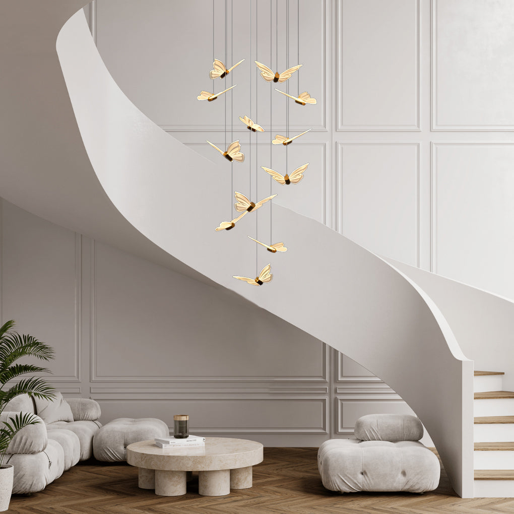Small Butterflies Long Chandelier Ha093702