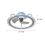 Round Stars Decor Three Step Dimming Modern Bladeless Ceiling Fan Lamp