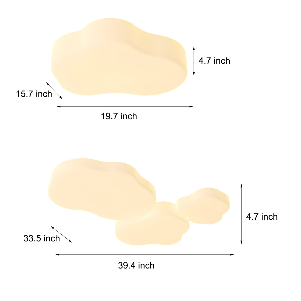 Romantic Clouds Three Step Dimming Led Milky White Modern Ceiling Lamp