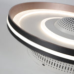 Nordic Round Circles Led Invisible Flush Mount Ceiling Fan Light