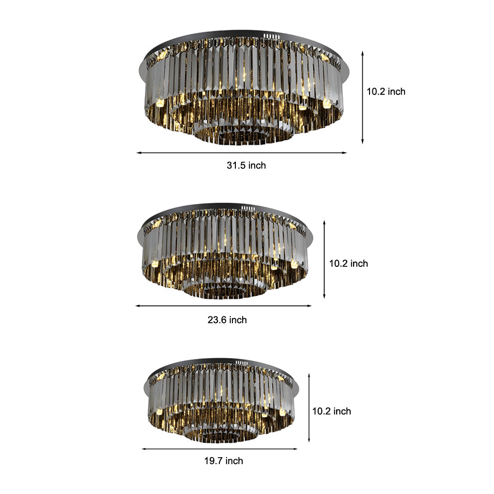 Smoky Gray Crystal Ceiling Lights Ha099039