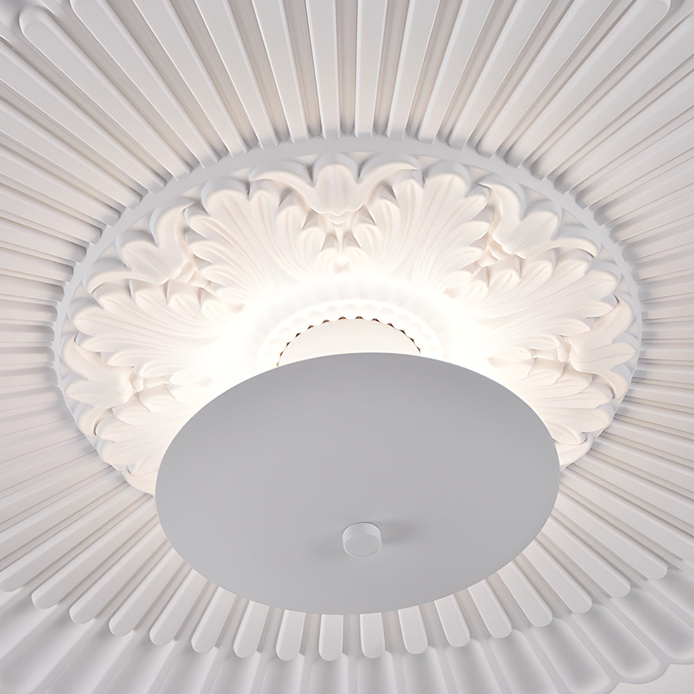 19 7 Inch Round Gypsum Relief Dimmable Led Flush Ceiling Light