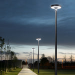 Round Waterproof Smart Remote Control Led Solar Lamp Post Top Lights