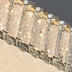 Crystal And Frosted Shade Luxury Round Square Flush Mount Ceiling Light